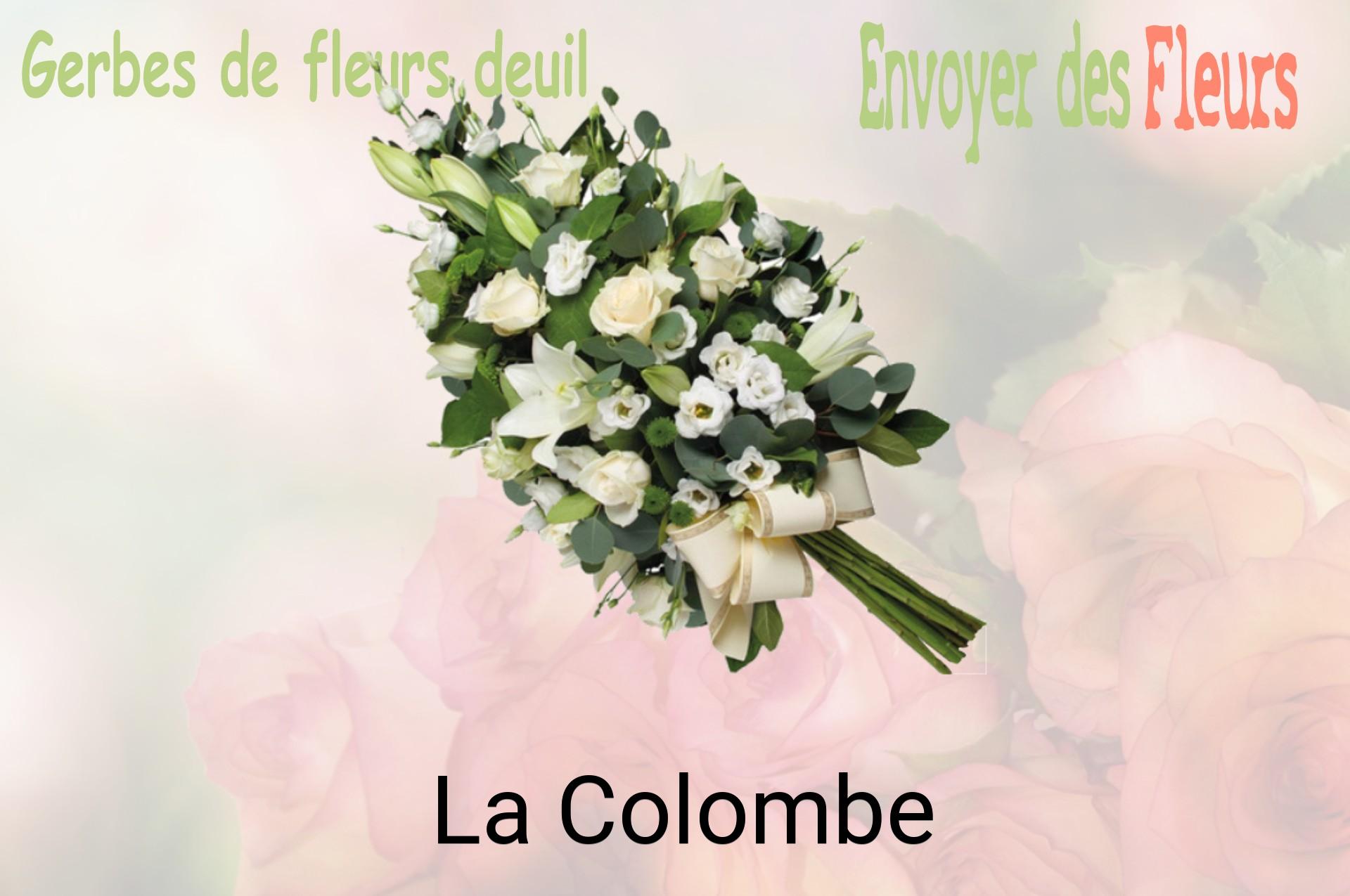 Gerbe de fleurs de deuil livrée à La Colombe